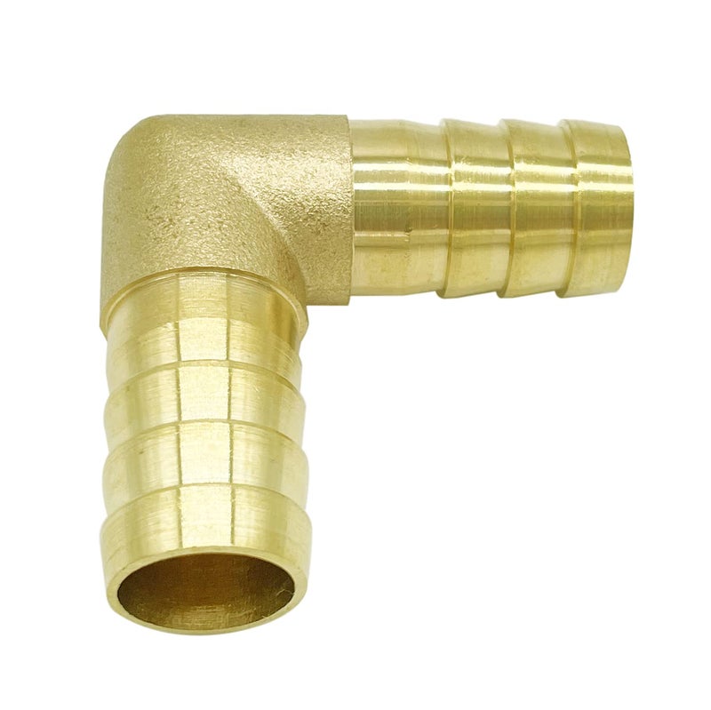 Metaland النحاس 3/8 "" خرطوم بارب الكوع 90 درجة L الزاوية اليمنى الشائكة تركيب الماء والوقود الهواء (حزمة من 2) - Image 4